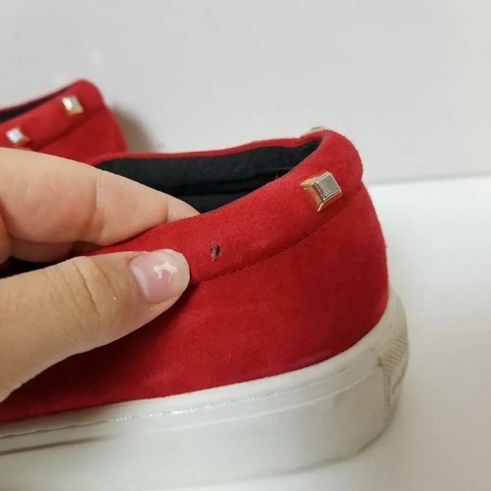 Rebecca Minkoff‎ red studded slip on sneaker shoes